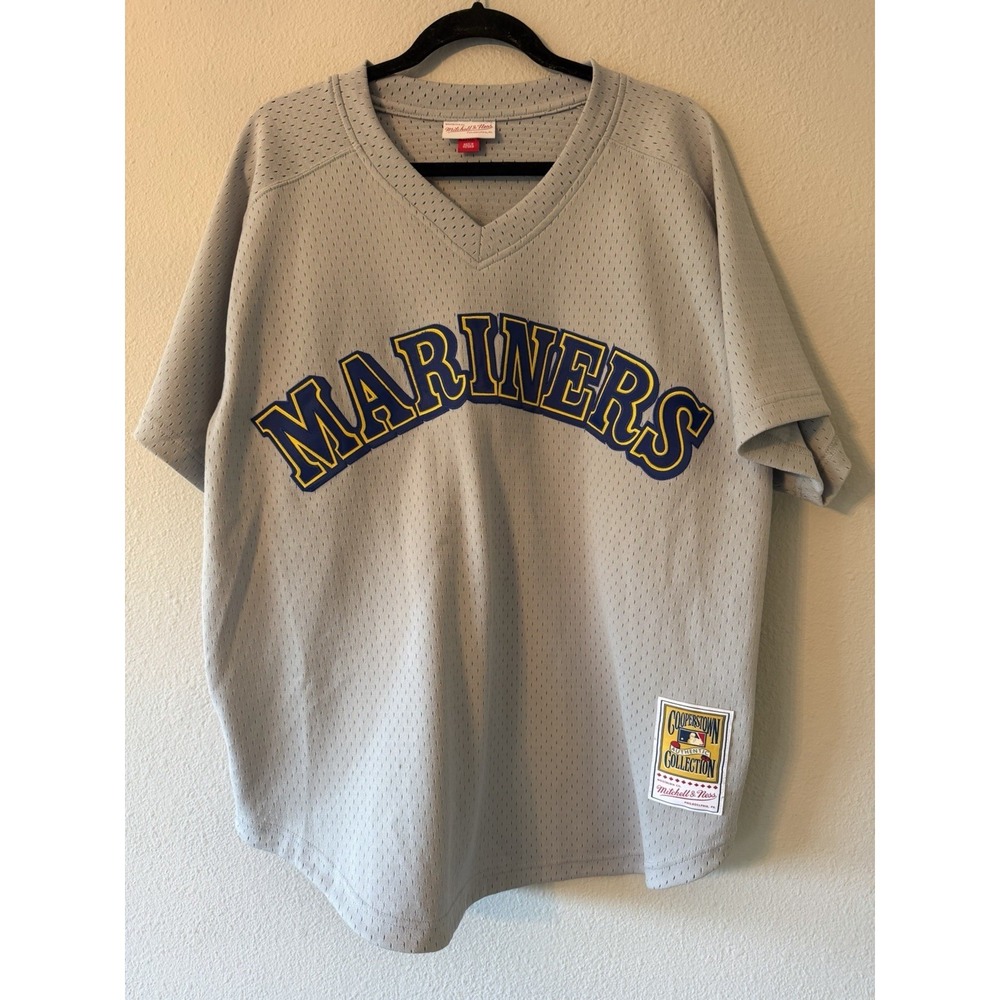 Ken Griffey Jr. Grey Seattle Mariners 1989 Authentic Pullover Baseball Jersey XL